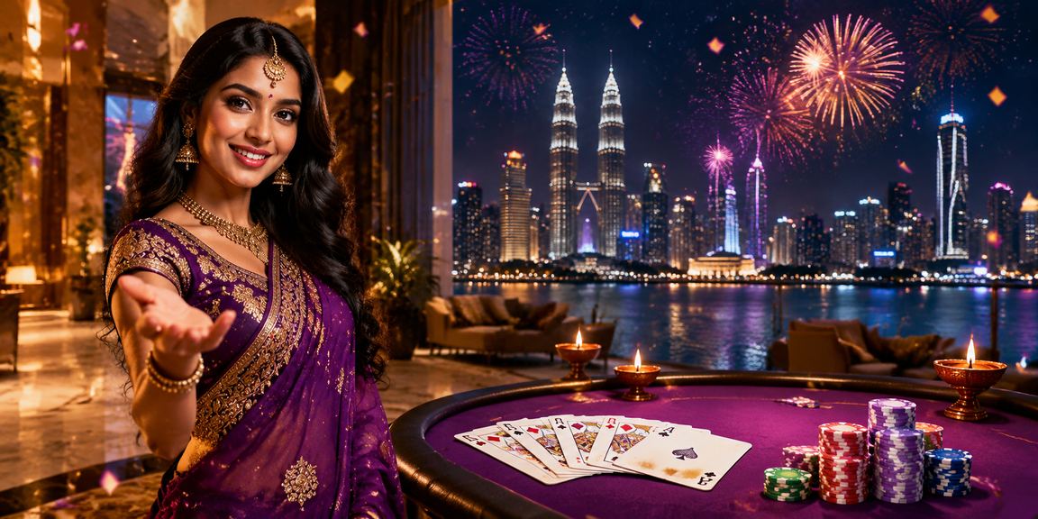 Pemain Teen Patti di Kuala Lumpur menggunakan peranti mudah alih